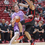 GCU guard Dusty Stromer drives the lane in late loss vs UNLV.