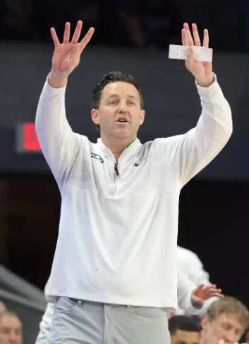 GCU Coach Bryce Drew calling a play late in the 2nd half of tonights game