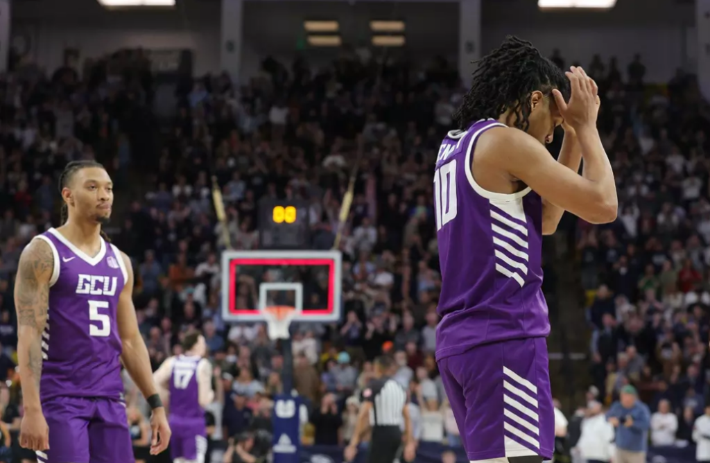 image » Greenville Sports Media GCU #10 and #5 Jaden Henley and Brian Moore Jr, talented upper classmen talent know that the win was "That close" but the lack of execution killed it.