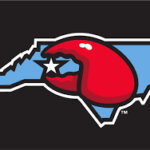 Logo of a red boxing glove punching through the outline of North Carolina on a dark background.','Red boxing glove over the shape of North Carolina in a logo.','NC state outline with a red boxing glove on a black background.