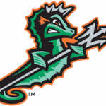 Team logo featuring a green dragon mascot wielding a silver sword with orange and black outline.