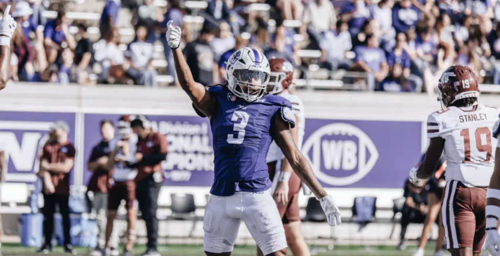Abilene Christian RB Rovaughn Banks Jr will be a big part of ACU offense this season. Banks Jr celebrating a 1st down in last seasons UAC conference game. 