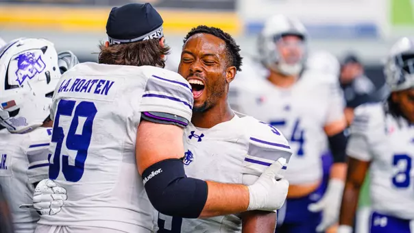 Abilene Christian' own Deonte Dean celebrating a touchdown