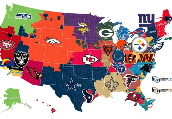NFL teams map